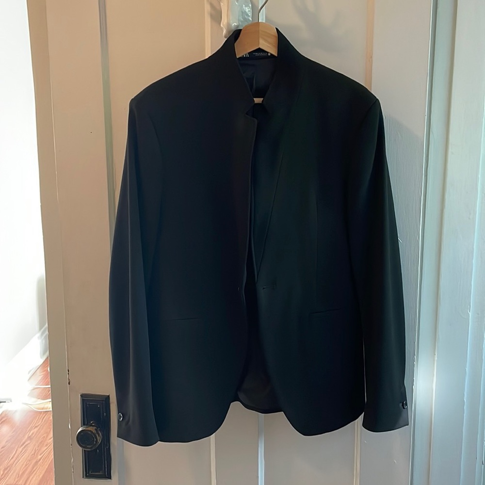 ZARA Men’s Black Partial Collar Blazer 38
